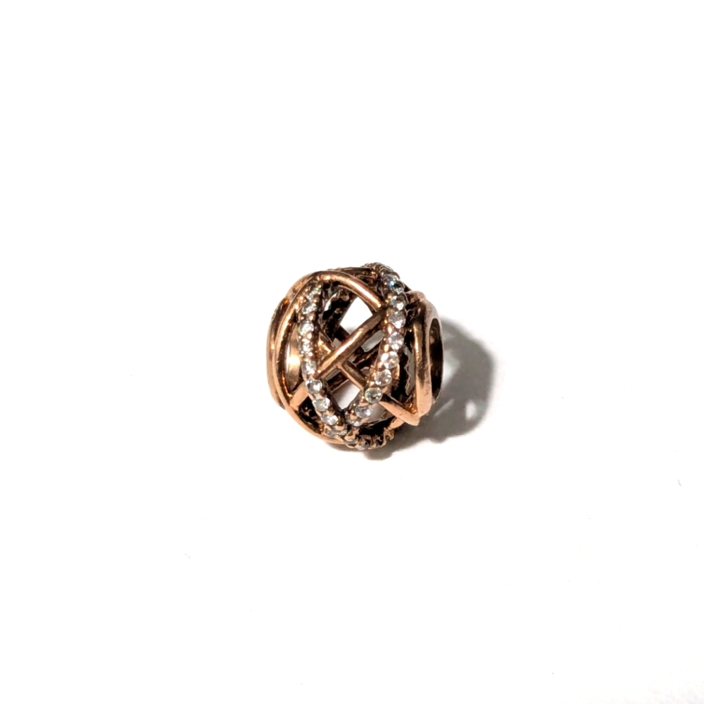 Pandora 14k Rose Gold Plated MET CZ Sparkling Polished Libes 781388CZ